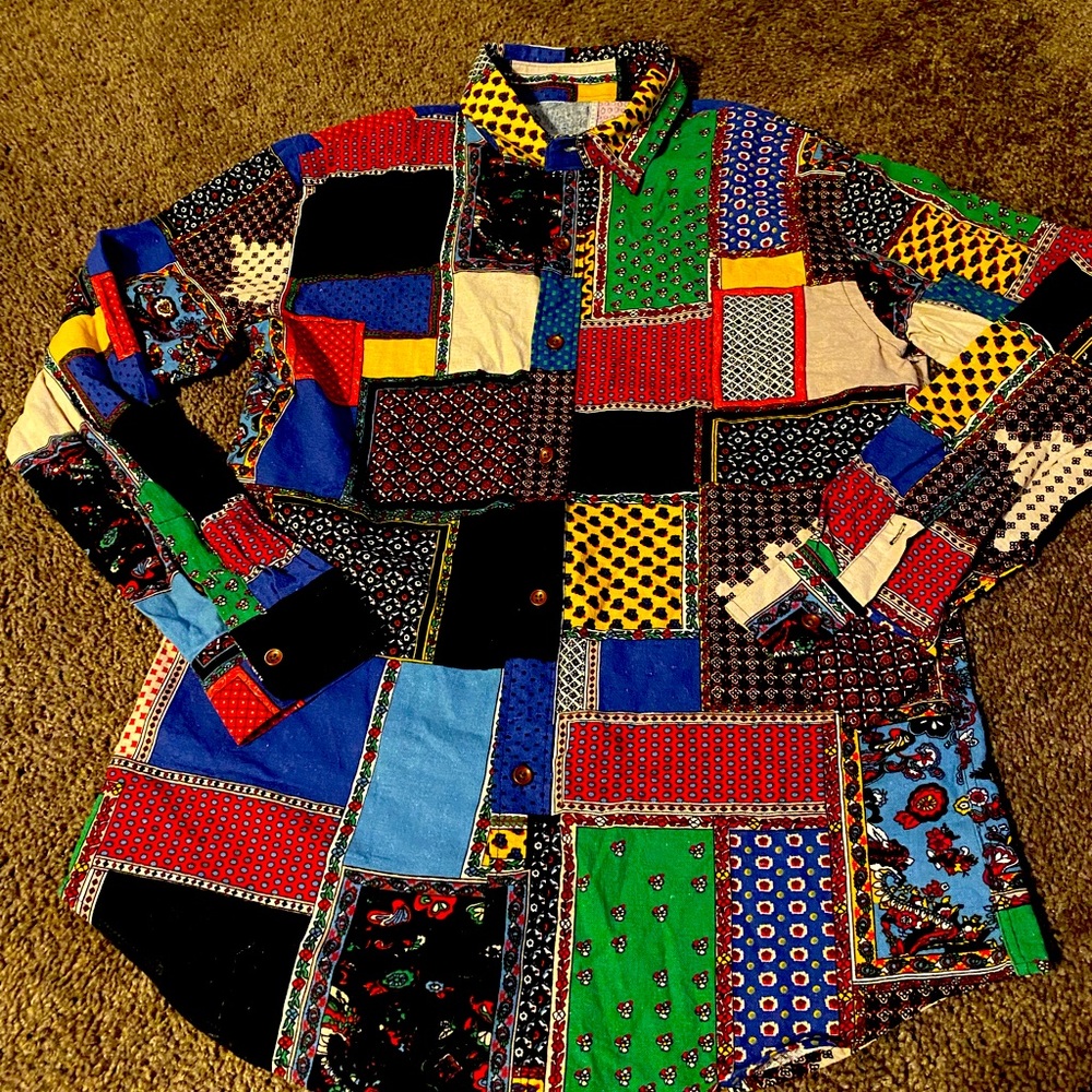 Patch work button up